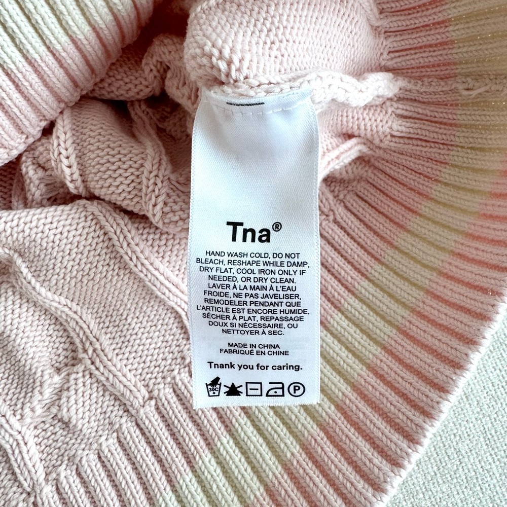 Aritzia TNA Varsity Cable-Knit Cropped Sweater β XS - Picture 6 of 9